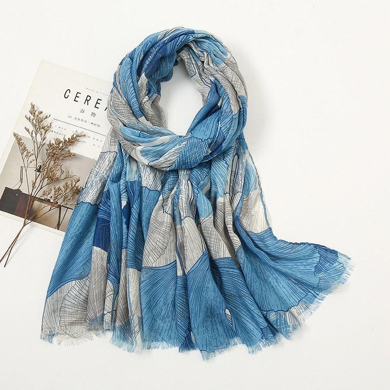 Aztec Floral Tassel Viscose Shawl Scarf - Jazmie Jamaludin