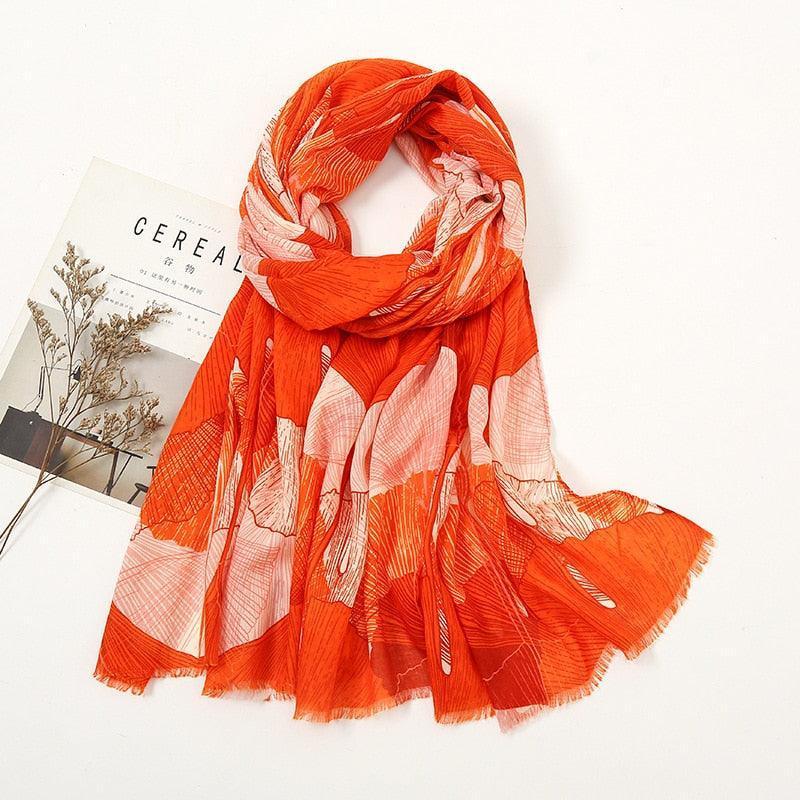 Aztec Floral Tassel Viscose Shawl Scarf - Jazmie Jamaludin