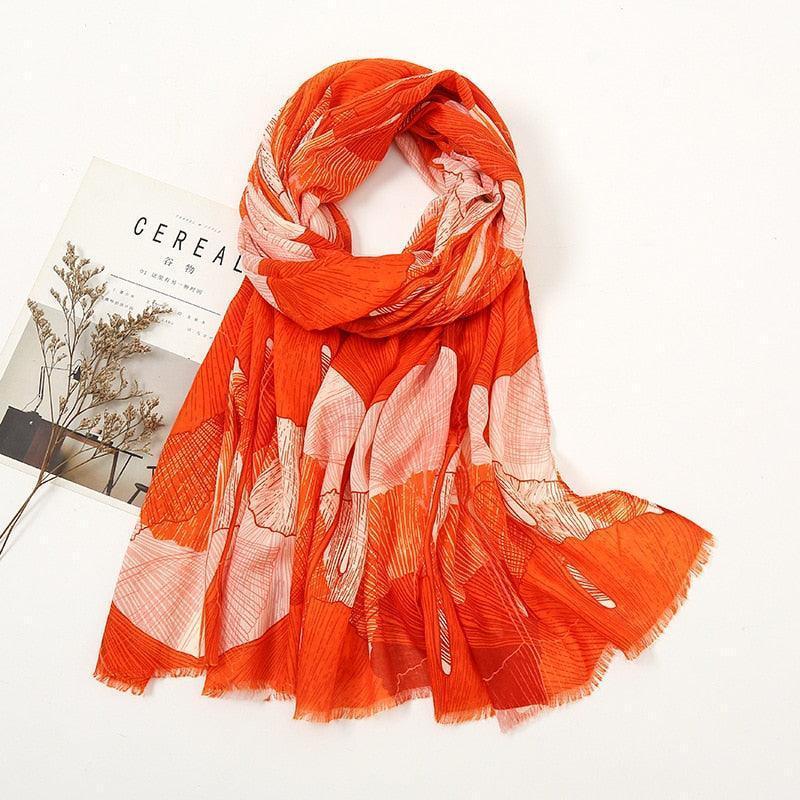Aztec Floral Tassel Viscose Shawl Scarf - Jazmie Jamaludin