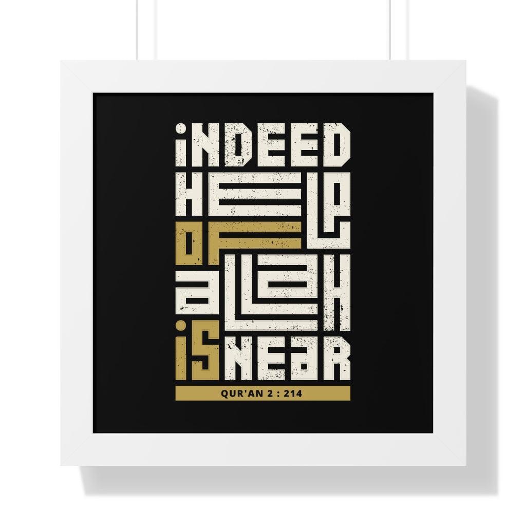Framed Poster - Indeed Help of Allah is Near - Jazmie Jamaludin