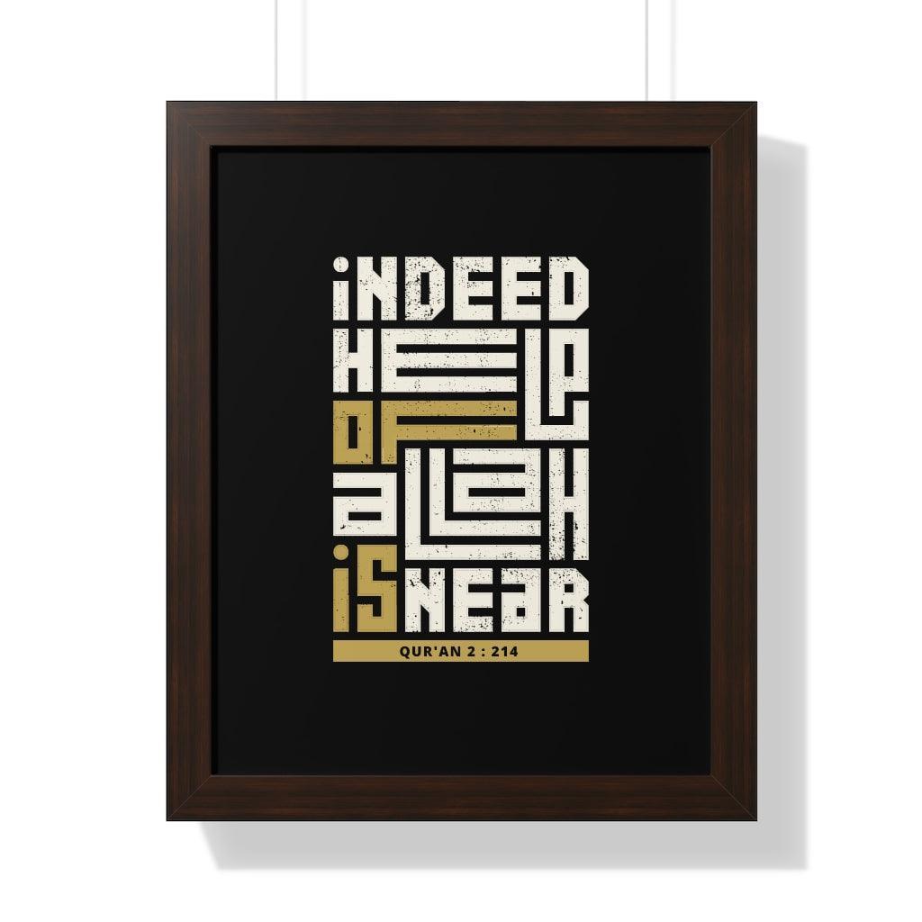 Framed Poster - Indeed Help of Allah is Near - Jazmie Jamaludin