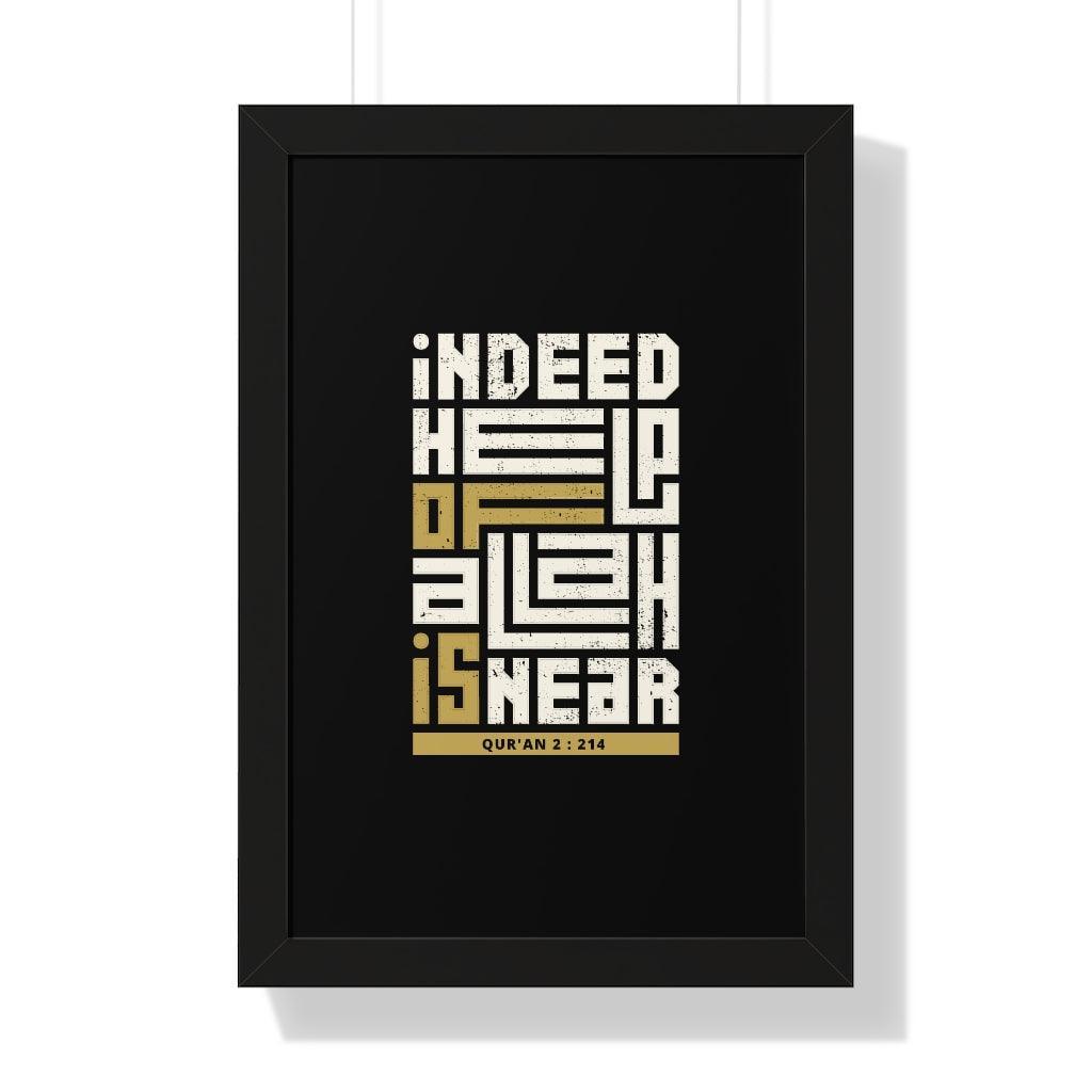 Framed Poster - Indeed Help of Allah is Near - Jazmie Jamaludin