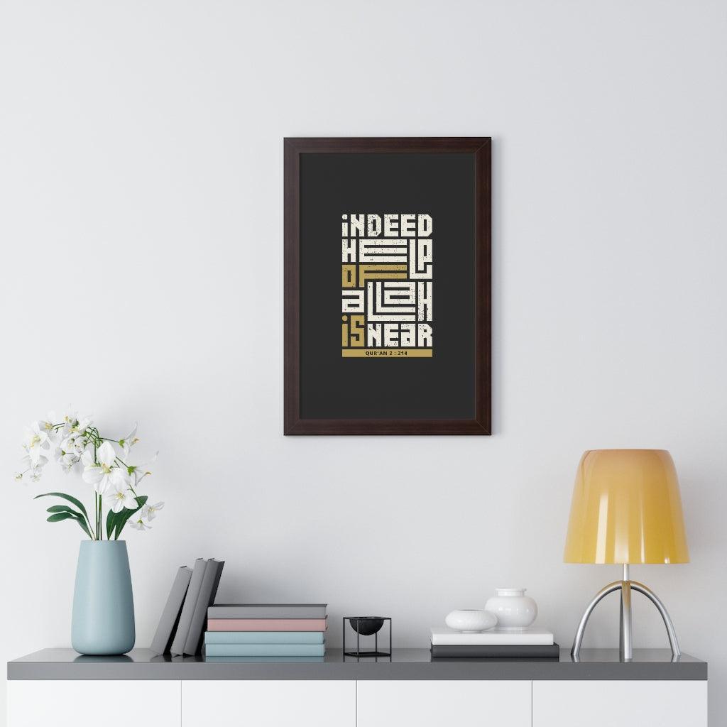 Framed Poster - Indeed Help of Allah is Near - Jazmie Jamaludin