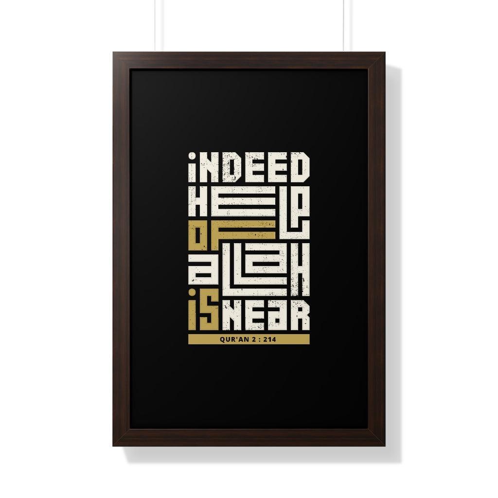 Framed Poster - Indeed Help of Allah is Near - Jazmie Jamaludin