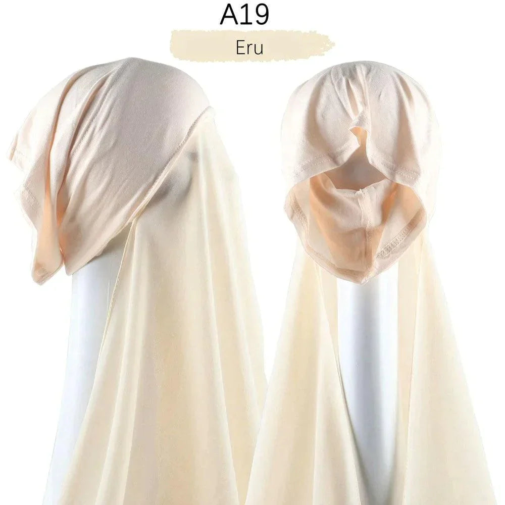 Muslim Women Pinless Hijab Chiffon With Inner Caps - Jazmie Jamaludin