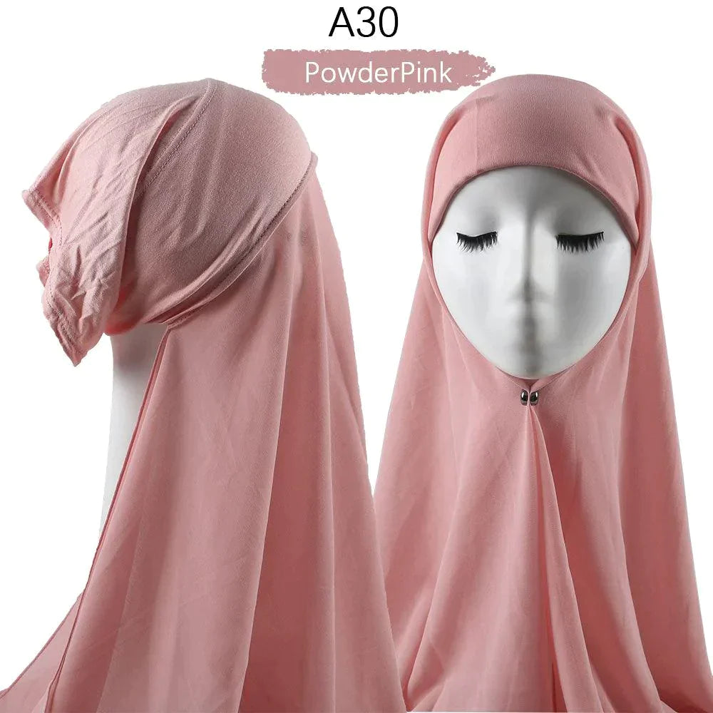 Muslim Women Pinless Hijab Chiffon With Inner Caps - Jazmie Jamaludin