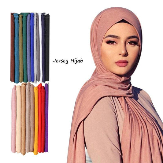 Fashion Cotton Jersey Hijab Scarf Long - Jazmie Jamaludin