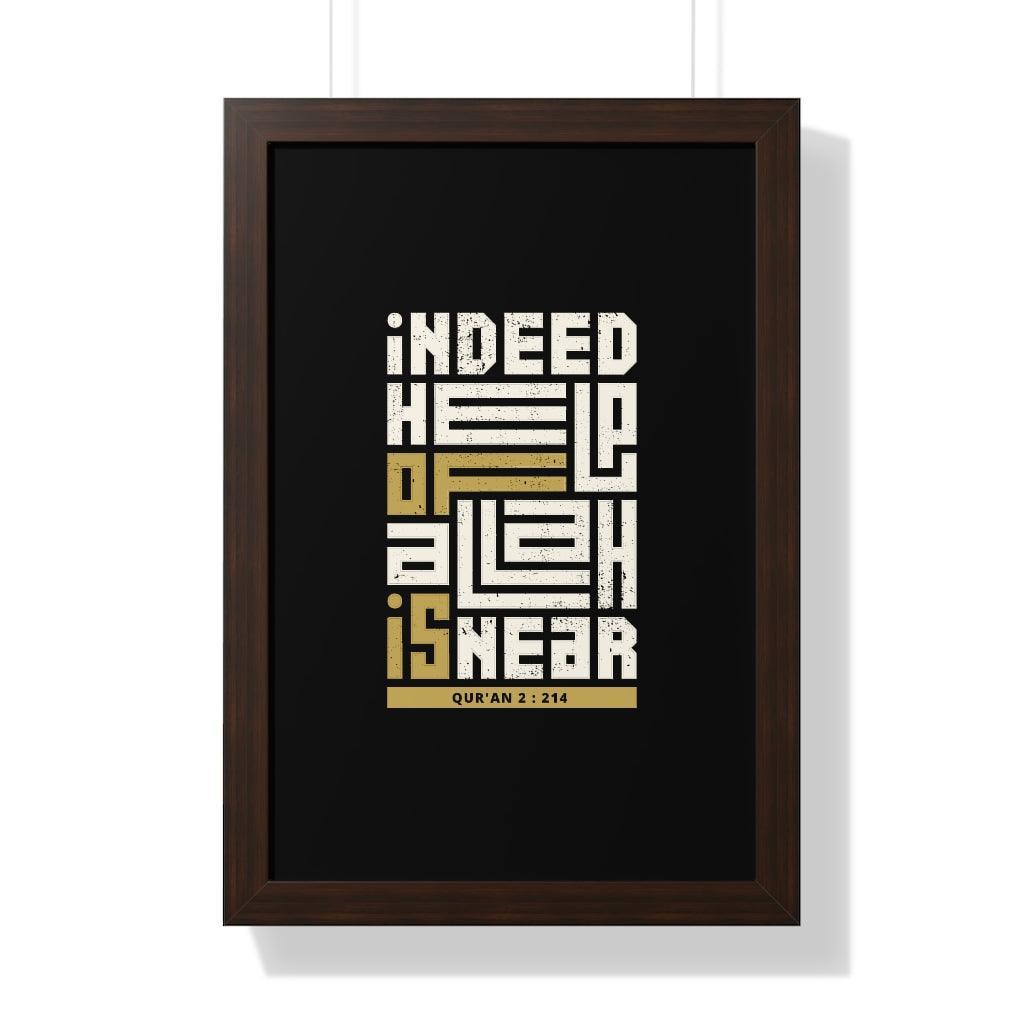 Framed Poster - Indeed Help of Allah is Near - Jazmie Jamaludin