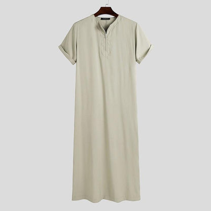 Mens Solid Color Robes Zipper Jubah - Jazmie Jamaludin