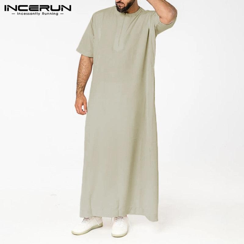 Mens Solid Color Robes Zipper Jubah - Jazmie Jamaludin