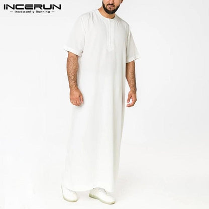 Mens Solid Color Robes Zipper Jubah - Jazmie Jamaludin