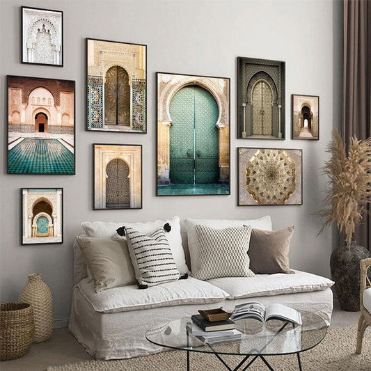 Morocco Door Arabic Decorative Paintings Architecture - Jazmie Jamaludin