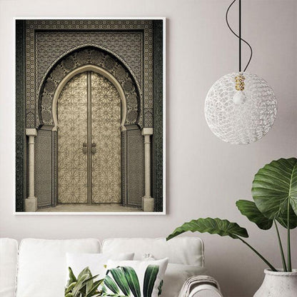 Morocco Door Arabic Decorative Paintings Architecture - Jazmie Jamaludin