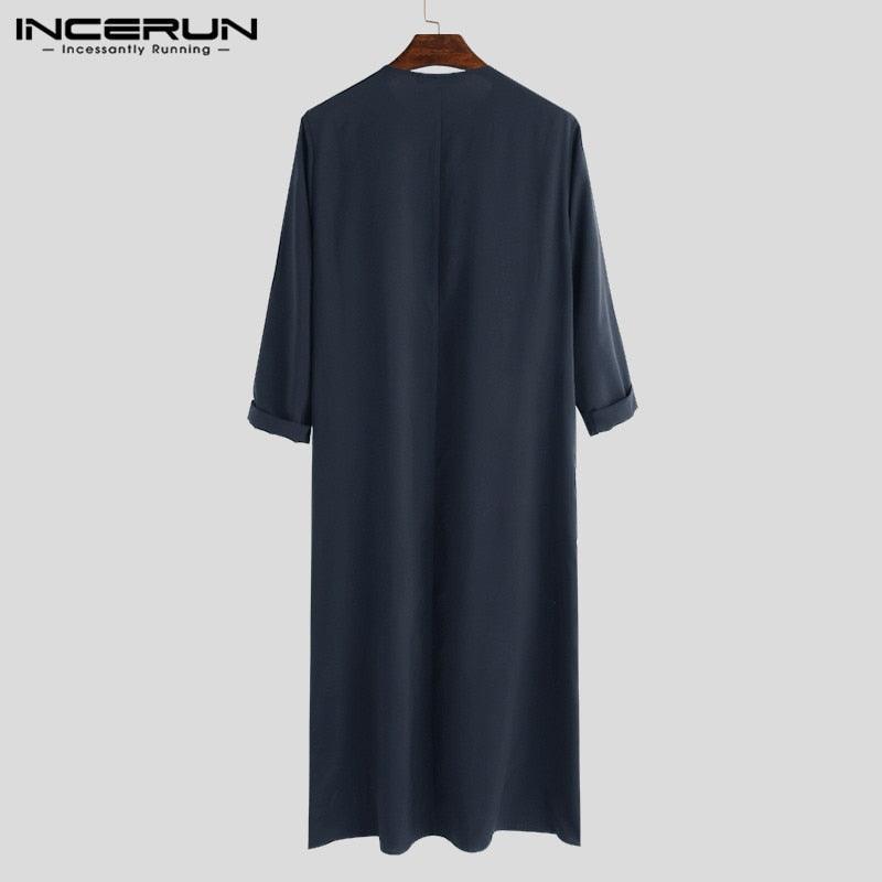 Muslim Kaftan Men Long Sleeve Zipper Loose Jubah - Jazmie Jamaludin