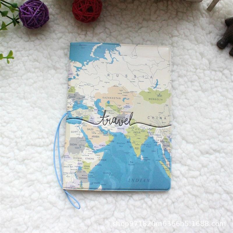 Creative New World Map Passport Cover Wallet - Jazmie Jamaludin