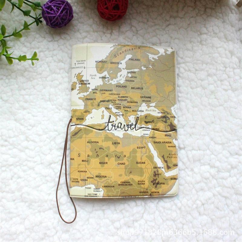 Creative New World Map Passport Cover Wallet - Jazmie Jamaludin