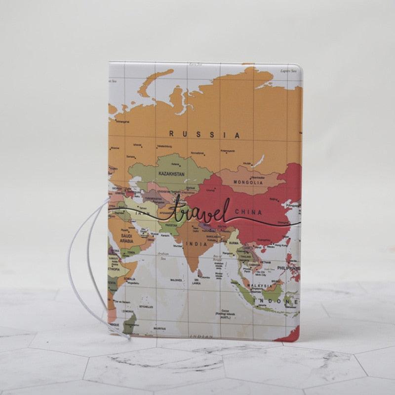 Creative New World Map Passport Cover Wallet - Jazmie Jamaludin