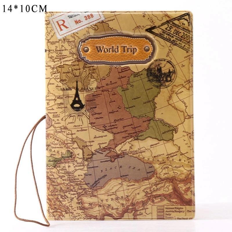 Creative New World Map Passport Cover Wallet - Jazmie Jamaludin