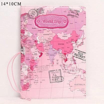 Creative New World Map Passport Cover Wallet - Jazmie Jamaludin