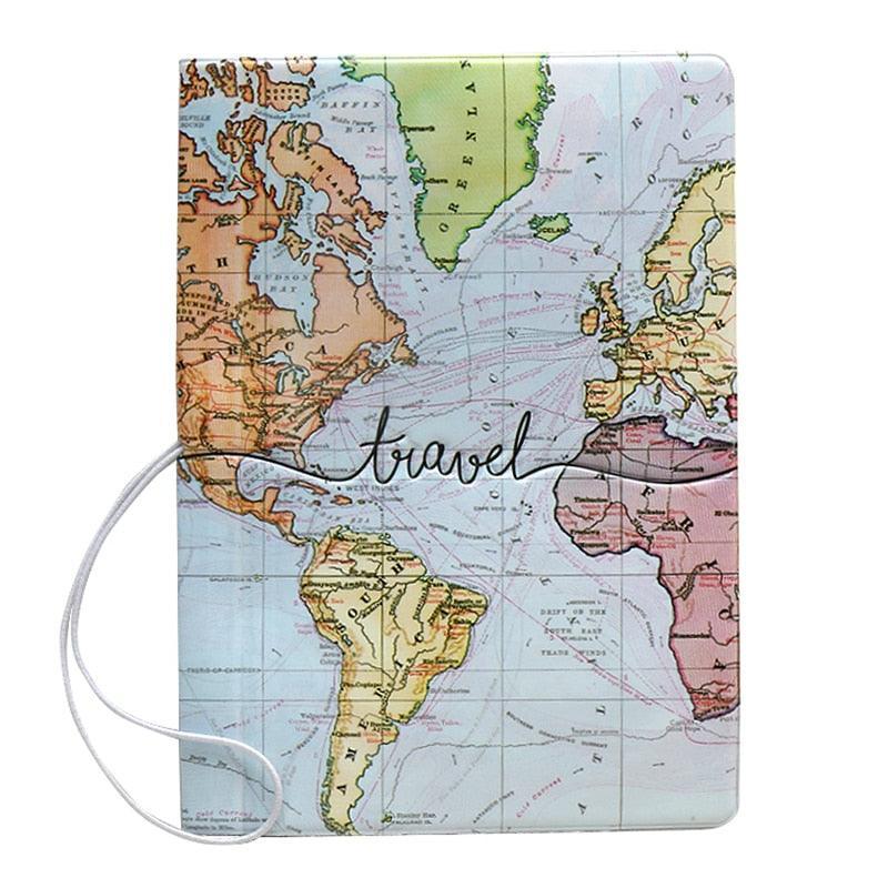 Creative New World Map Passport Cover Wallet - Jazmie Jamaludin