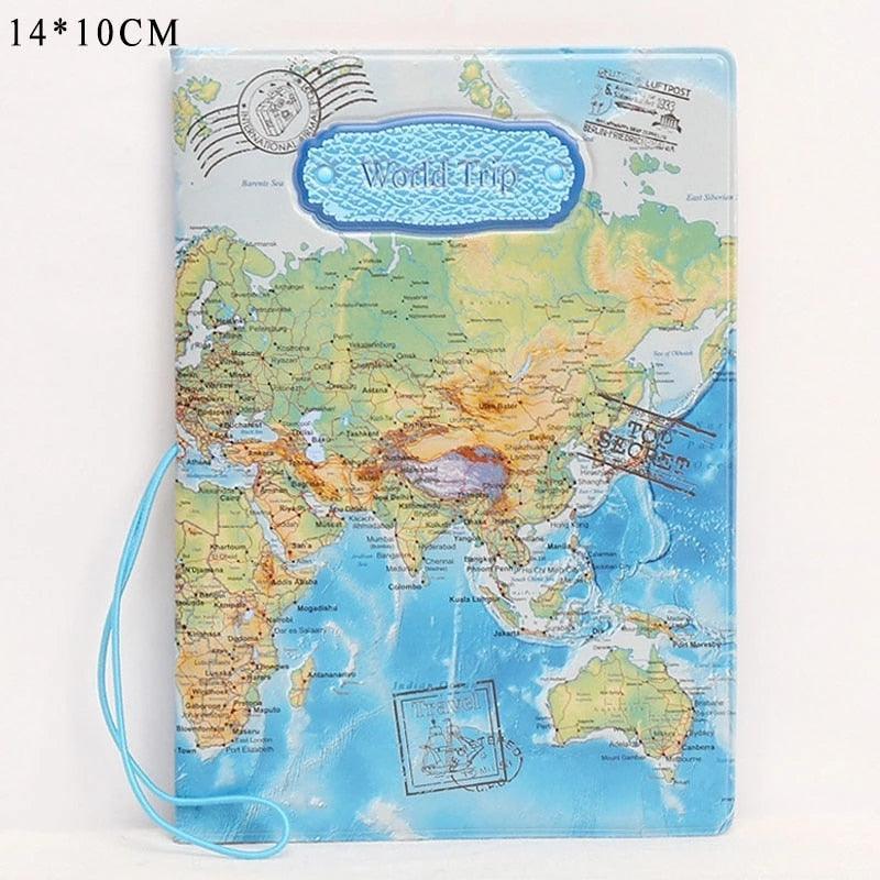 Creative New World Map Passport Cover Wallet - Jazmie Jamaludin