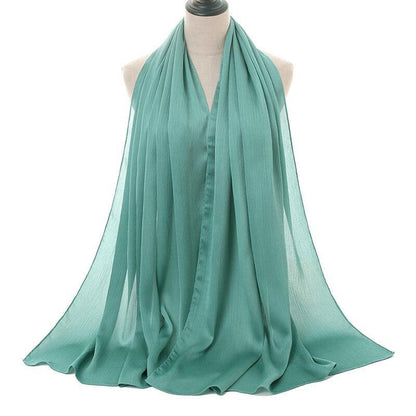 Crinkle Crepe Satin Chiffon Hijab Scarf - Jazmie Jamaludin