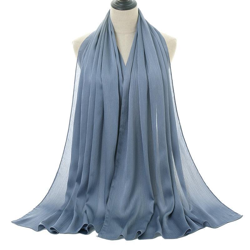 Crinkle Crepe Satin Chiffon Hijab Scarf - Jazmie Jamaludin