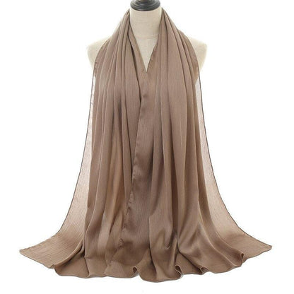 Crinkle Crepe Satin Chiffon Hijab Scarf - Jazmie Jamaludin