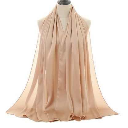 Crinkle Crepe Satin Chiffon Hijab Scarf - Jazmie Jamaludin