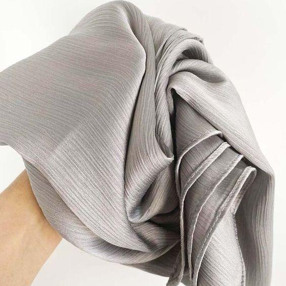 Crinkle Crepe Satin Chiffon Hijab Scarf - Jazmie Jamaludin