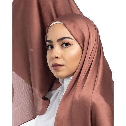 Crinkle Crepe Satin Chiffon Hijab Scarf - Jazmie Jamaludin