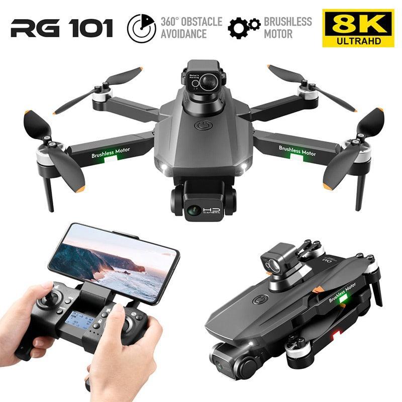 Drone 8K Professional Dual HD Obstacle Avoidance Altitude RC - Jazmie Jamaludin